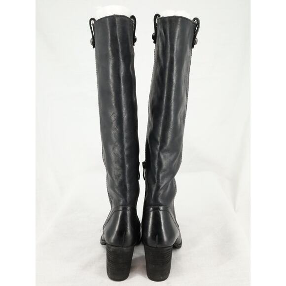 Vince Camuto Boots Womens 5.5 Black Leather Knee High Block Heel Riding - Picture 7 of 14